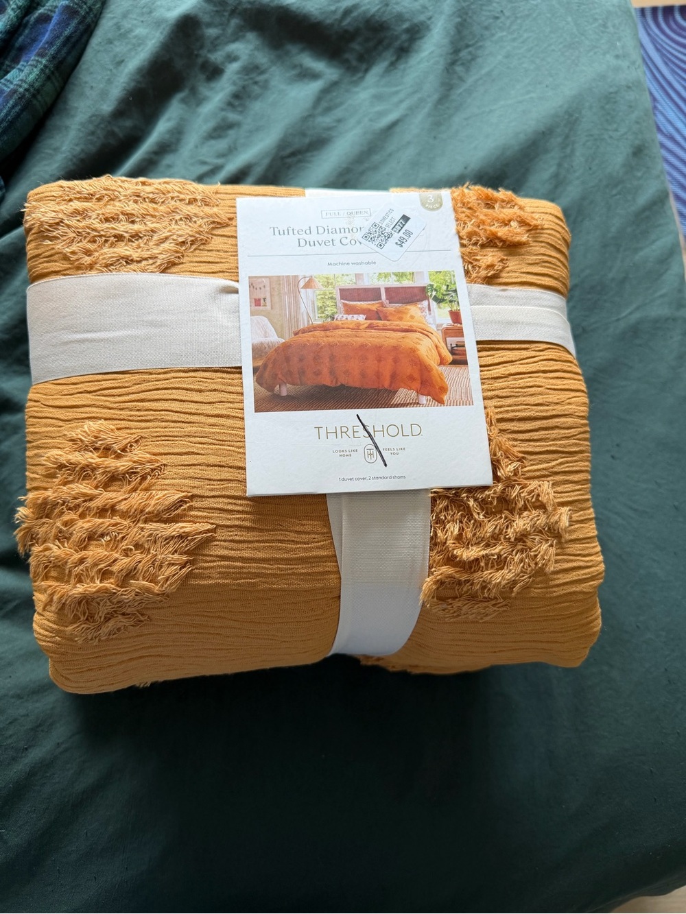 Threshold Tufted Diamond Duvet Cover - Mustard Yellow